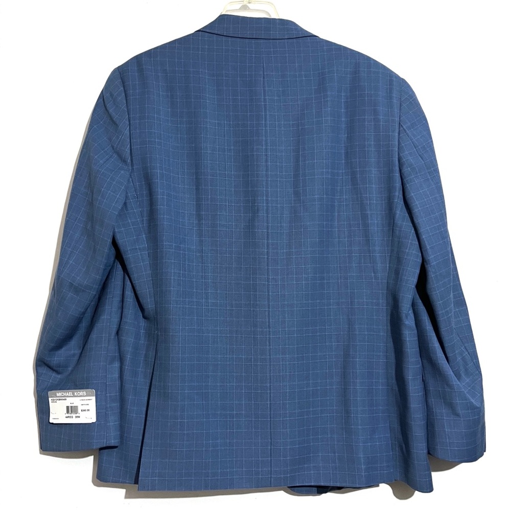 NWT Michael Kors Kevin Two-Button Blue Plaid Suit Jacket NEW - Picture 4 of 14